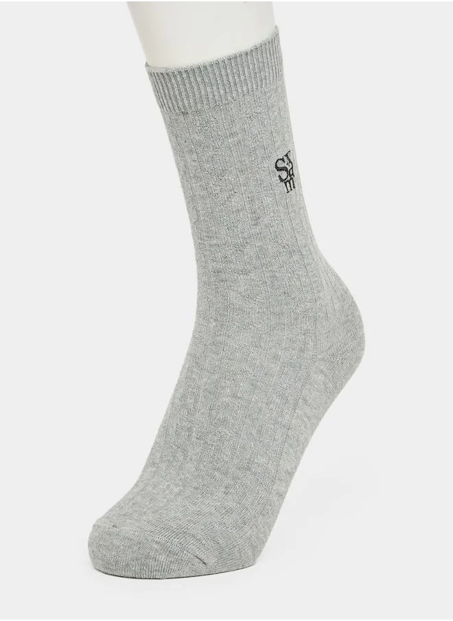 Styli Pack of 4 - Plain Crew Length Socks