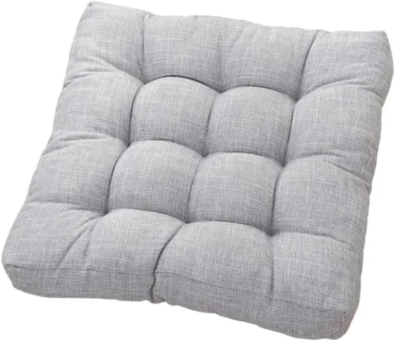 2 PCS Square Large Floor Pillow Seating Cushion Cotton Linen Thick for Adult Kids Pad Chair for Home for Adults(Light Grey,53x53cm) - Image 1