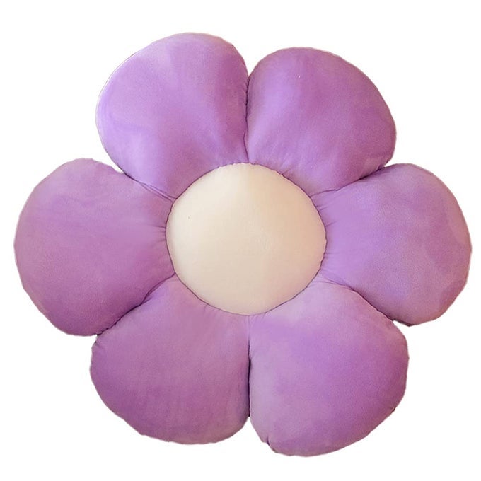 FLOWER PLUSH THROW PILLOWS FLOWER FLOOR PILLOW SEATING CUSHION TOY FOR READING ROOM WATCHING TV 118 PURPLE