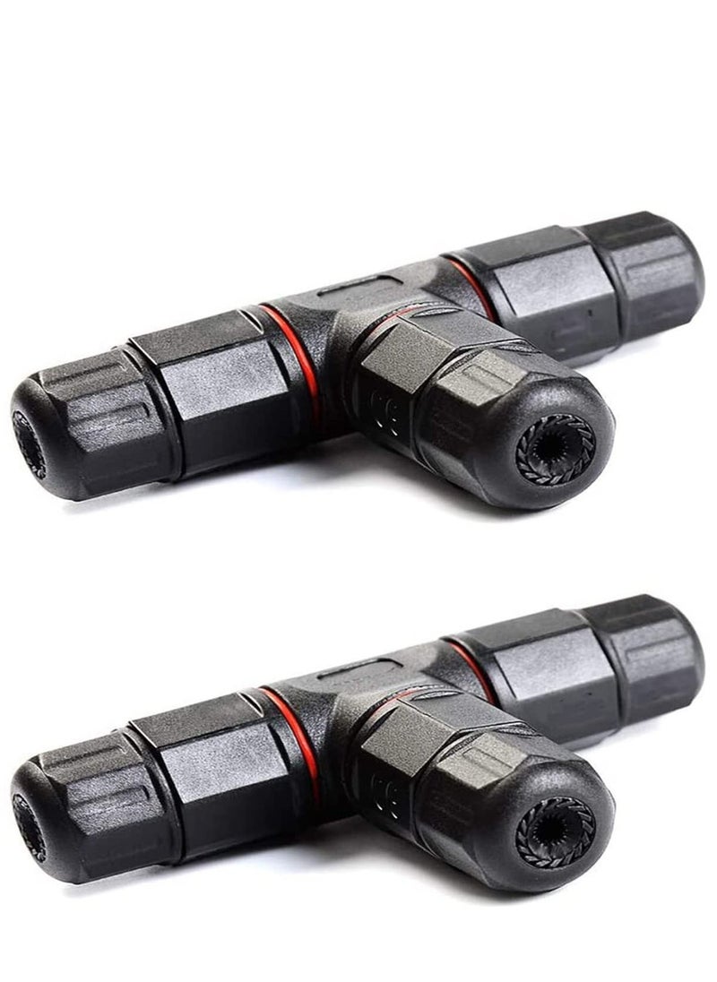 Excefore 2pcs 3 Way Junction Box Connector IP68 Waterproof Electrical Junction Box Connector for 5mm- 10mm Cable Range  - Image 1