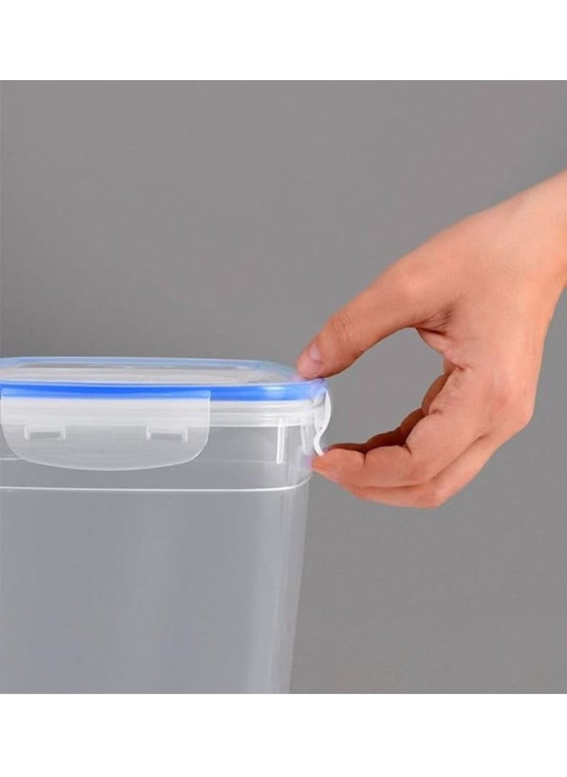 Dunya reusable plastic rectangular box container set can be used for food storage meal prep leftovers set consists of 4 pcs varies in the set 550 1000 1800 3000 ml transparent