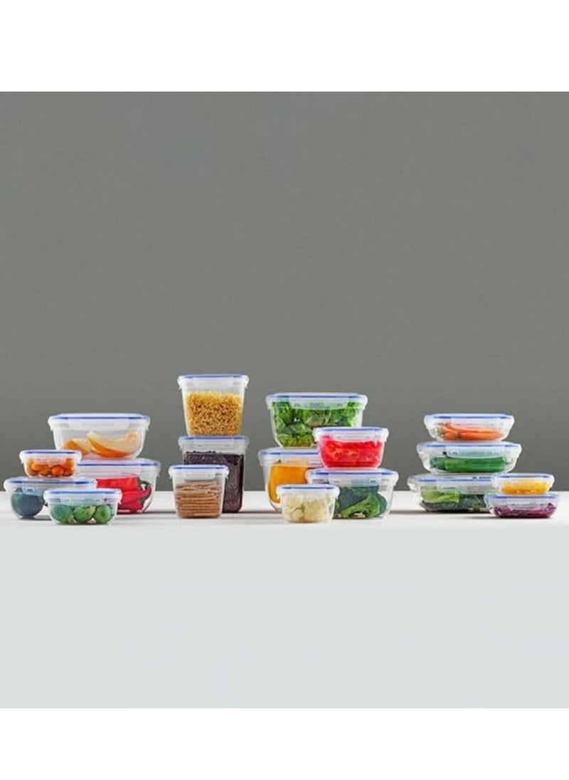 Dunya reusable plastic rectangular box container set can be used for food storage meal prep leftovers set consists of 4 pcs varies in the set 550 1000 1800 3000 ml transparent