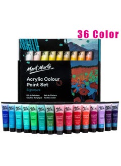 Acrylic Paint Set 36 pcs 36ml Tubes Ideal for Acrylic Painting Brilliant Lightfast Colours with Great Opacity