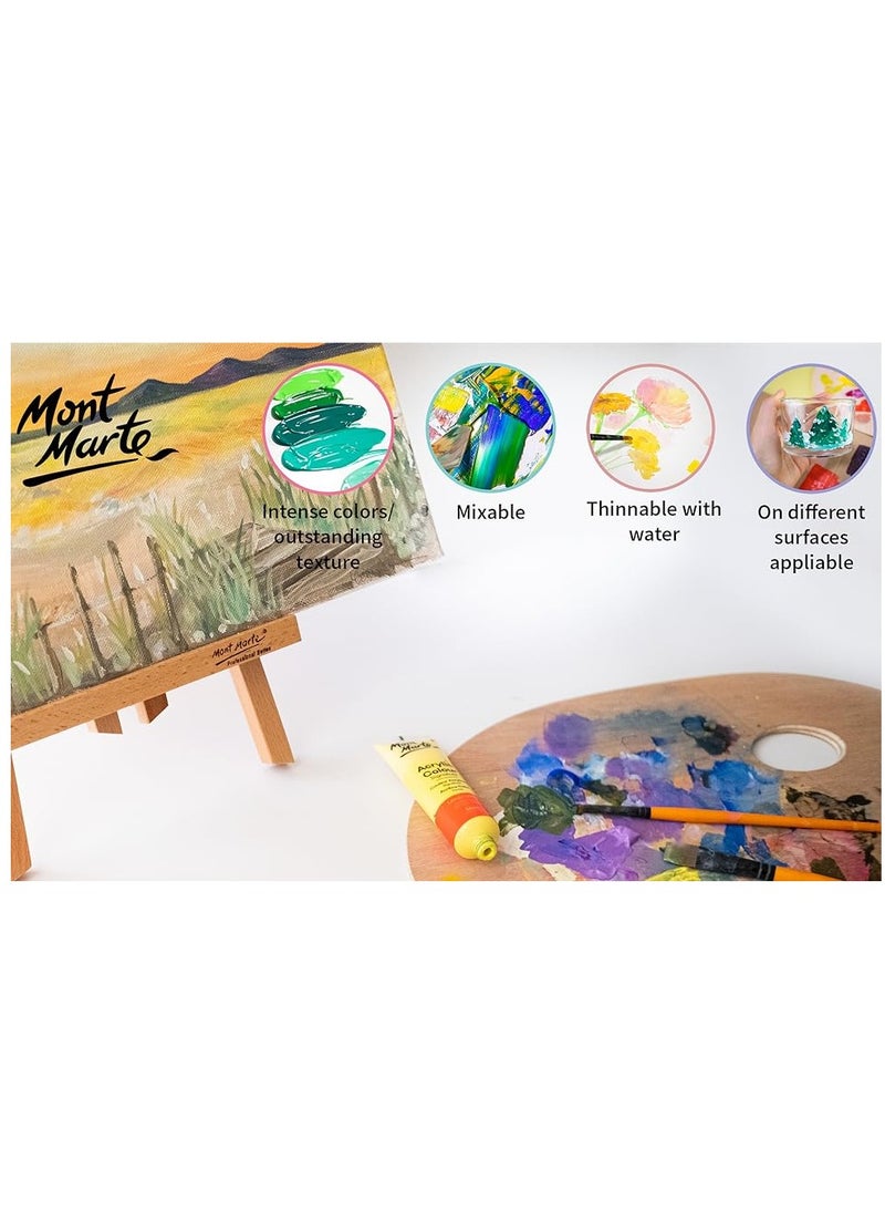 Mont Marte - Acrylic Paint Set 36 pcs 36ml Tubes Ideal for Acrylic Painting Brilliant Lightfast Colours with Great Opacity - Image 1