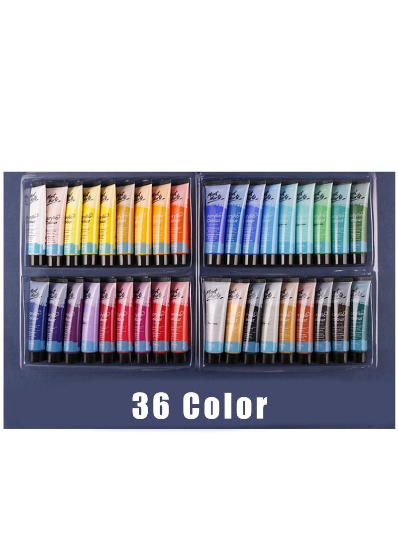 Mont Marte - Acrylic Paint Set 36 pcs 36ml Tubes Ideal for Acrylic Painting Brilliant Lightfast Colours with Great Opacity - Image 1