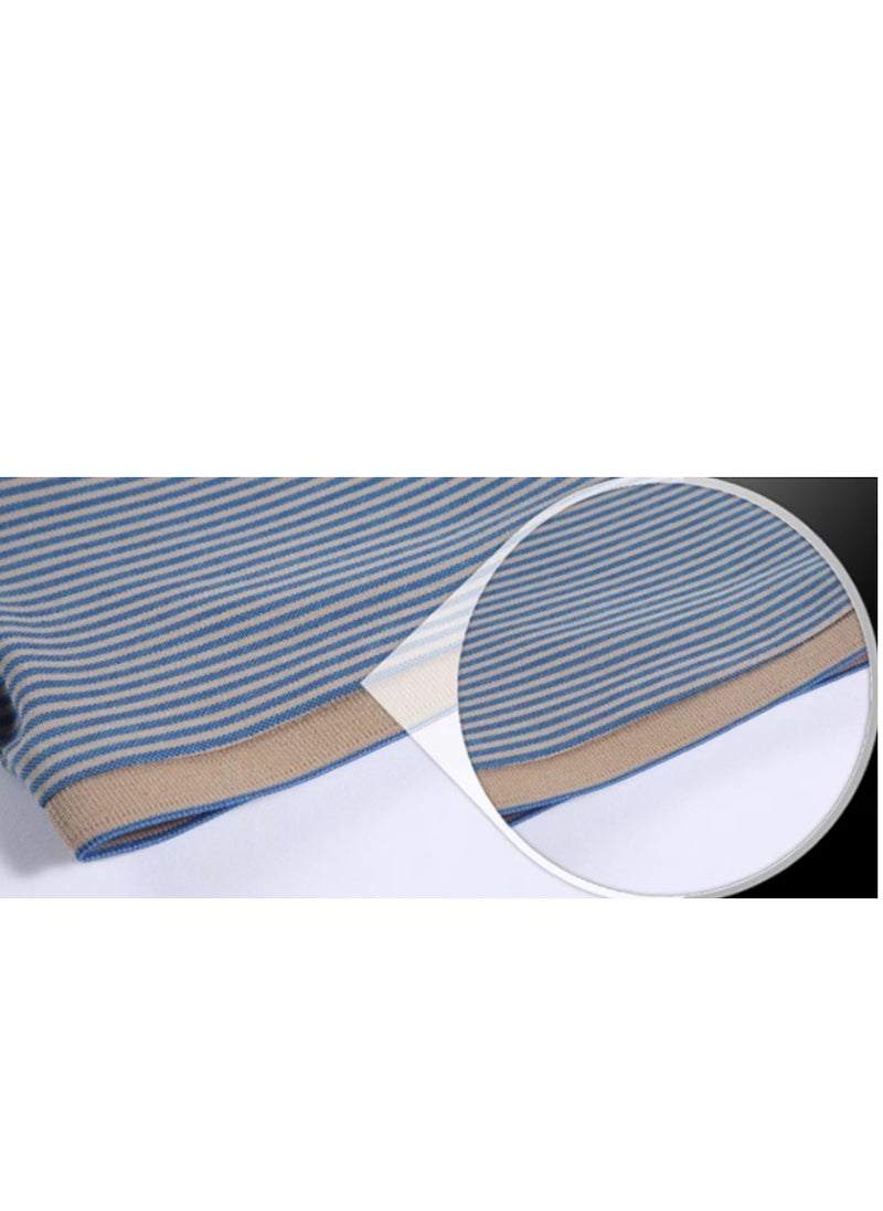 Tucano - Men's Pure Cotton Striped Short Sleeved T-Shirt Polo Shirt - Image 1