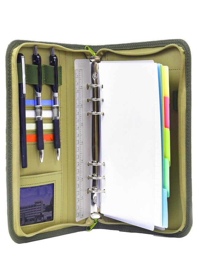 VEPKOIT Army Military Padfolio Ring Binder with Zippered Portfolio Organizer and Tactical Notebook Cover for A5 Folder, Small OCP Binder Planner for Men, 6 Ring Binder Organizer Military Notebook Cover(Multi) - Image 5