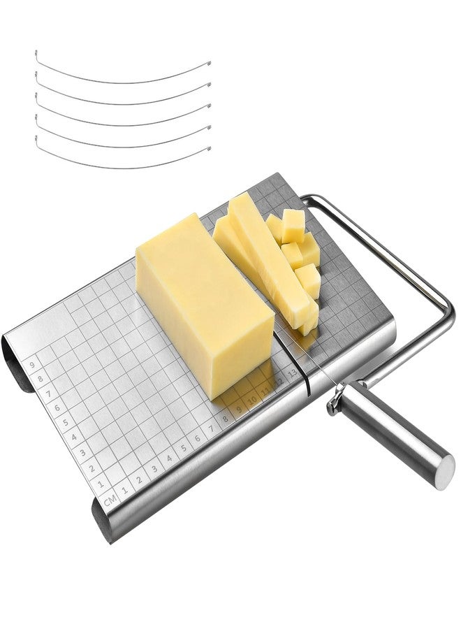 DGLOZE Stainless Steel Cheese Slicer with 5 Replacement Wires - Cheese Cutter for Slicing Cheese Blocks, Butter, and More - Precise Cutting Tool for Cheese - Image 2