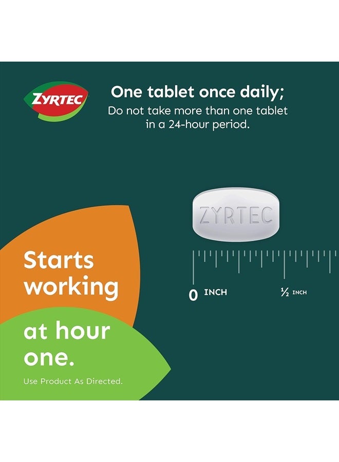 ZYRTEC أقراص تخفيف الحساسية لمدة 24 ساعة، 10 ملغ سيتيريزين هيدروكلوريد مضاد الهيستامين، 14 حبة - Image 5