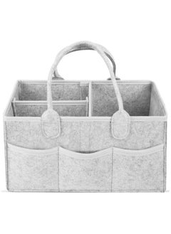 MIRFA Mirfa Baby Diaper Caddy Organizer Tote Bag With Handle - Nursery Storage Bin for Changing Table | Portable Car Travel Organizer – Diaper Organiser (Grey)  - Image 1