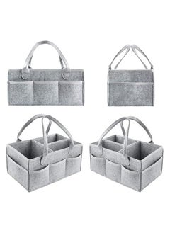 MIRFA Mirfa Baby Diaper Caddy Organizer Tote Bag With Handle - Nursery Storage Bin for Changing Table | Portable Car Travel Organizer – Diaper Organiser (Grey)  - Image 5