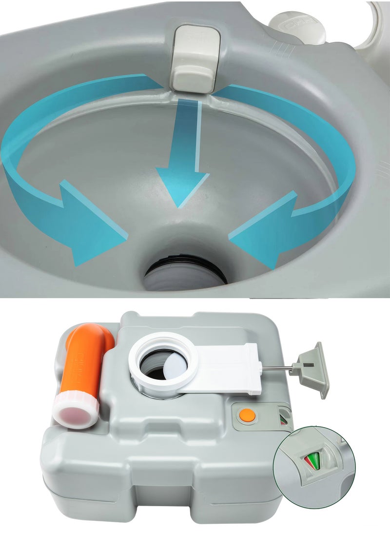 RENOVO 20L Portable Toilet Camping Toilet Porta Potty Detachable Holding Tank Level Indicator Leak-Proof Toilet for Camper Travel Boat Trailer Trucker Van  - Image 4