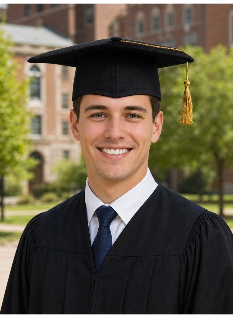 kaya Graduation Cap Unisex Luxury Matte Classic Design with Gold Tassel Adjustable for College School Graduations Commemorative Photoshoots Everyday Wear - Image 3