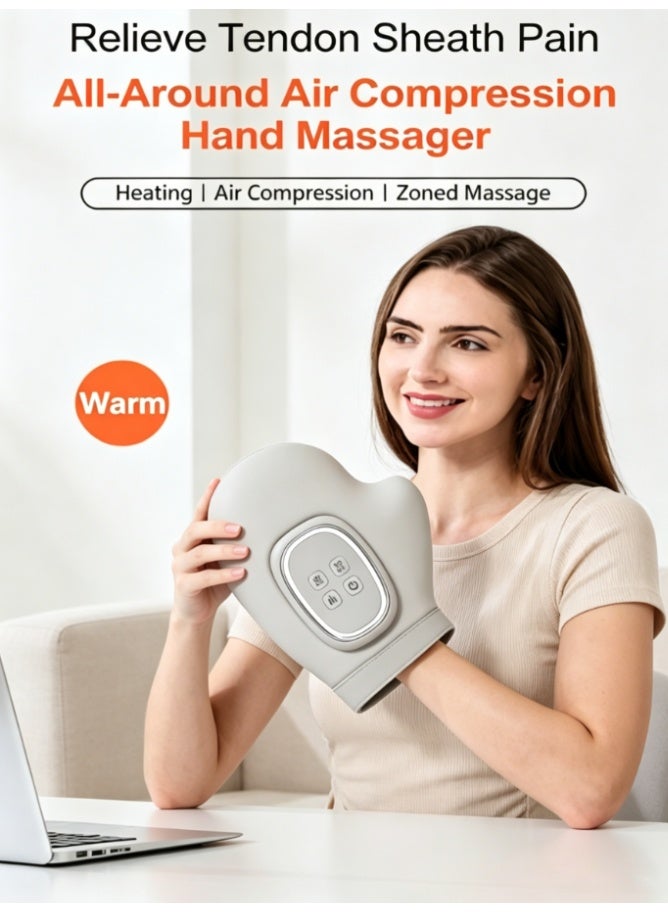 CityRiya-Long Heated Air Compression Hand Massager Glove, Rechargeable Electric Hand Massager for Fingers Palm Wrist, Pain Relief for Arthritis Tendonitis, Multi-Zone Pressure Massage Device (FC-006) - Image 1