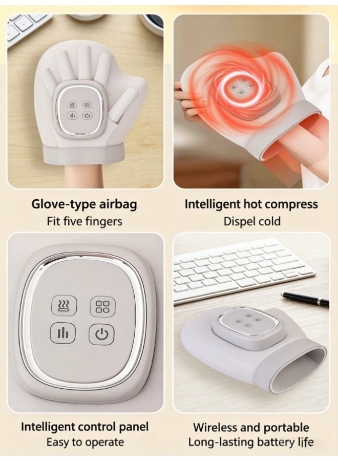 CityRiya-Long Heated Air Compression Hand Massager Glove, Rechargeable Electric Hand Massager for Fingers Palm Wrist, Pain Relief for Arthritis Tendonitis, Multi-Zone Pressure Massage Device (FC-006) - Image 5