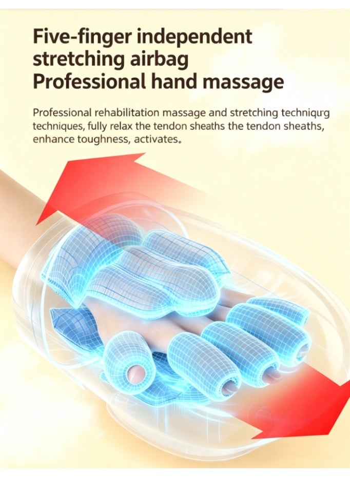 CityRiya-Long Heated Air Compression Hand Massager Glove, Rechargeable Electric Hand Massager for Fingers Palm Wrist, Pain Relief for Arthritis Tendonitis, Multi-Zone Pressure Massage Device (FC-006) - Image 3