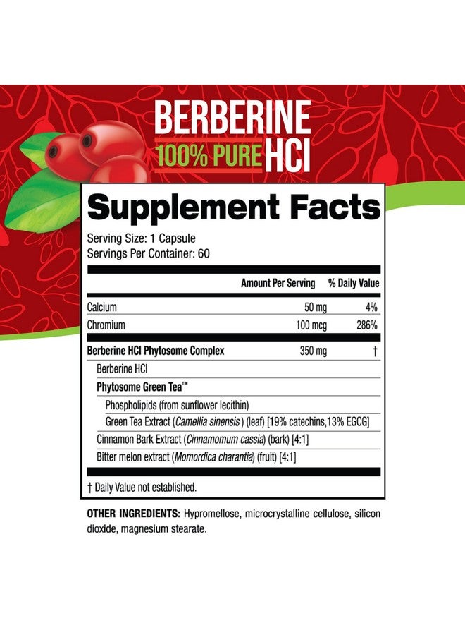 Nature's Science Berberine HCL with Phytosome Green Tea for Weight Management, 100% Pure Clinical Grade Berberine HCL for Better Absorption - Helps Metabolism, Keeps Full for Longer - 60 Caps - Image 2