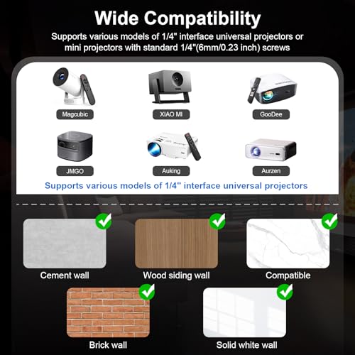 Aokeo Projector Wall Mount, 360° Adjustable Projector Stand Wall Mount for Cameras,projectors,VCRs,CCTV - Image 5