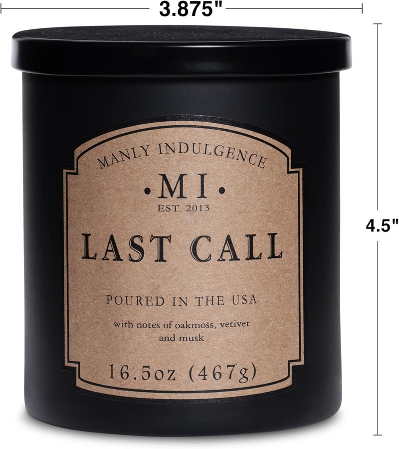 Manly Indulgence Last Call Jar Candle 16.5 oz - Woodsy Vetiver, Oakmoss - Citrus & Spicy Hints - Eucalyptus - Up to 60 Hour Burn - Soy Blend Wax, USA Poured - Image 4
