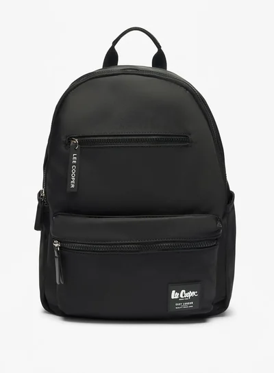 Lee Cooper Solid Backpack with Adjustable Straps and Zip Closure - 30x13x40 cm