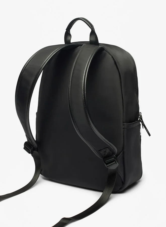 Lee Cooper Solid Backpack with Adjustable Straps and Zip Closure - 30x13x40 cm