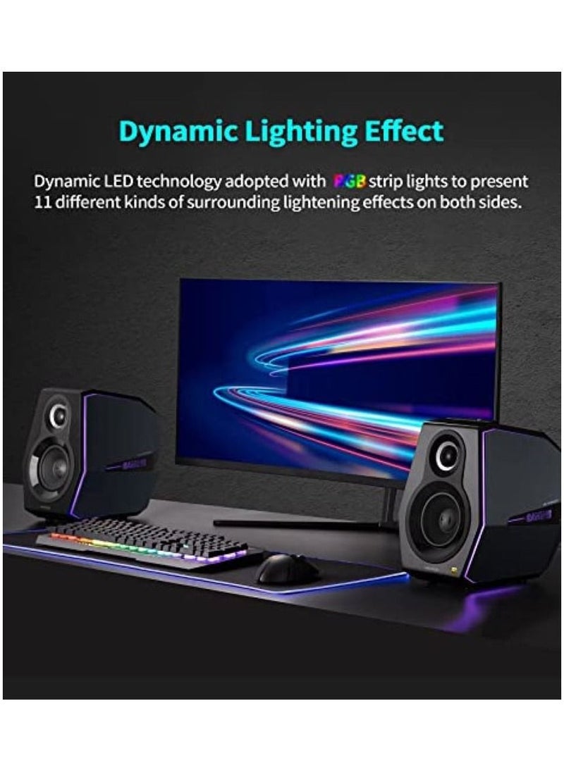EDIFIER - Edifier G5000 Bluetooth Computer Gaming Speakers, Wireless Desktop Speakers for PC/PS4/PS5/Laptop/TV, HiFi Level Sound Game Driven RGB Lighting with 3 Sound Modes - Image 1