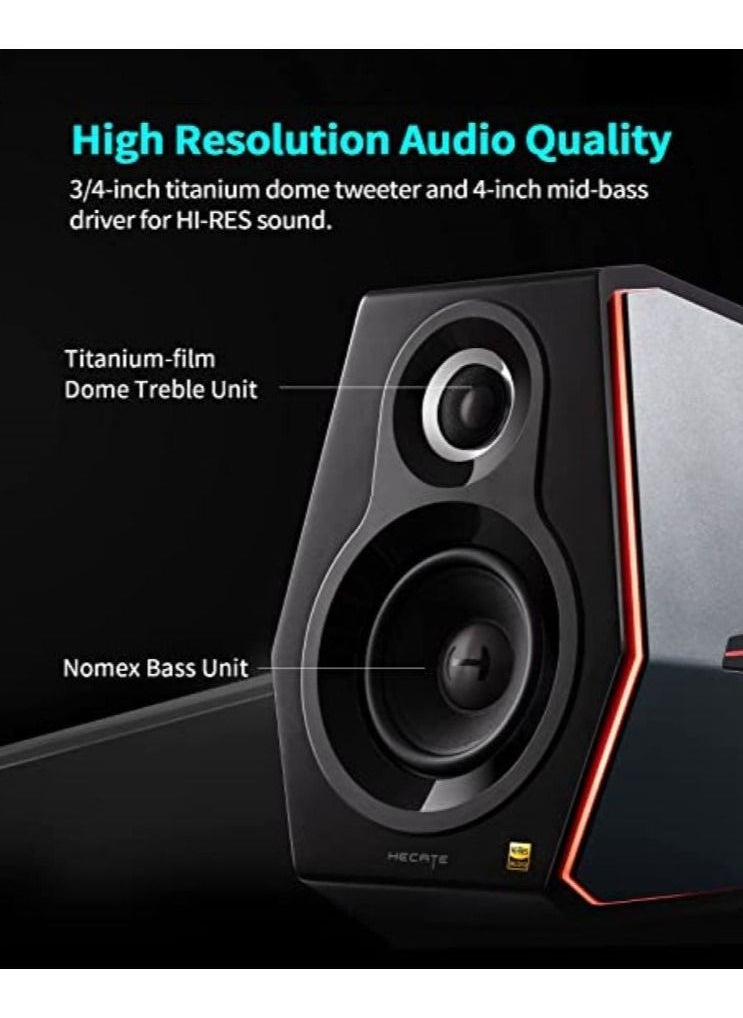 EDIFIER - Edifier G5000 Bluetooth Computer Gaming Speakers, Wireless Desktop Speakers for PC/PS4/PS5/Laptop/TV, HiFi Level Sound Game Driven RGB Lighting with 3 Sound Modes - Image 1