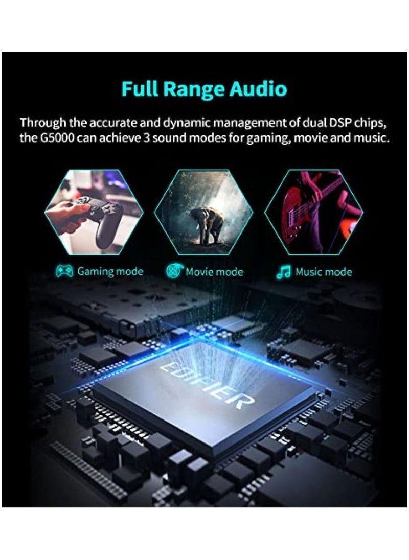 EDIFIER - Edifier G5000 Bluetooth Computer Gaming Speakers, Wireless Desktop Speakers for PC/PS4/PS5/Laptop/TV, HiFi Level Sound Game Driven RGB Lighting with 3 Sound Modes - Image 1