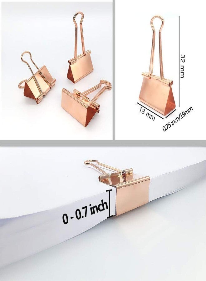 Kiwilon Rose Gold Metallic Binder Clips 20mm Paper Clamps with Box (Pack Contain 40pcs) - Image 3