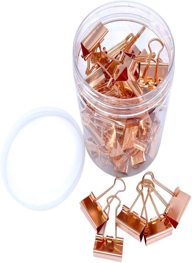 Kiwilon Rose Gold Metallic Binder Clips 20mm Paper Clamps with Box (Pack Contain 40pcs) - Image 1