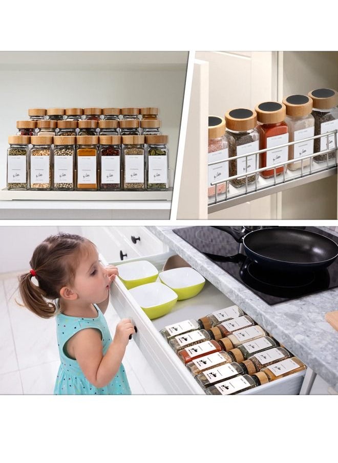 XiuWoo 24 Pack Glass Jars with Bamboo Lids, 120ml Airtight Spice Jars Set with Extra Labels and Pen, for Dry Food Canisters, Spice, Coffee, Beans, Candy, Nuts, Herbs  - Image 3