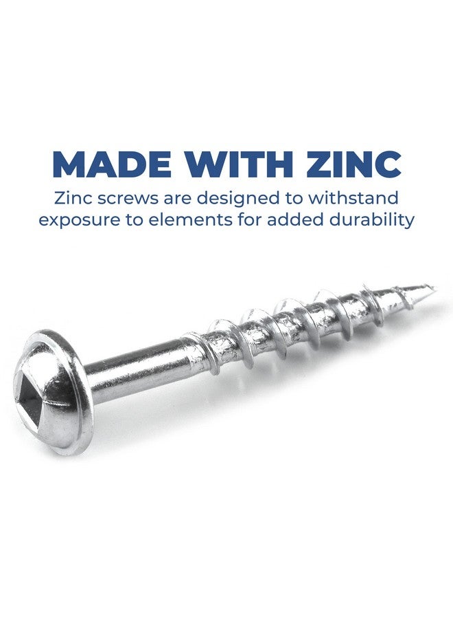 Kreg SML-C125-250 Zinc Pocket Screw - 1 1/4 Inch #8 Coarse Thread - Maxi-Loc Head - 250 Count - Image 1