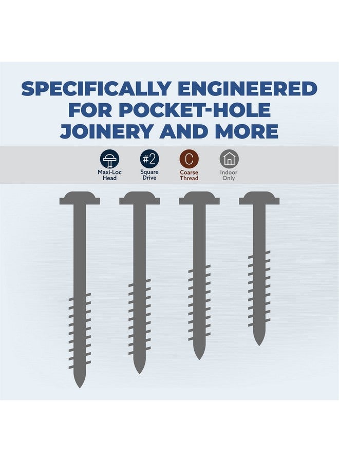 Kreg SML-C125-250 Zinc Pocket Screw - 1 1/4 Inch #8 Coarse Thread - Maxi-Loc Head - 250 Count - Image 3