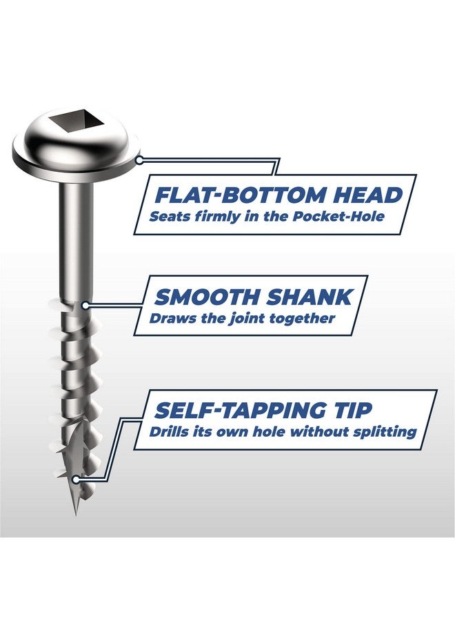 Kreg SML-C125-250 Zinc Pocket Screw - 1 1/4 Inch #8 Coarse Thread - Maxi-Loc Head - 250 Count - Image 4