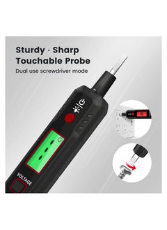 KASTWAVE م tester فولتية SYOSI، 12V-300V بدون اتصال و قلم فولتية مع NCV، فاحص الأسلاك الكهربائية مع شاشة LCD و جرس، كاشف نقطة انكسار السلك  - Image 3