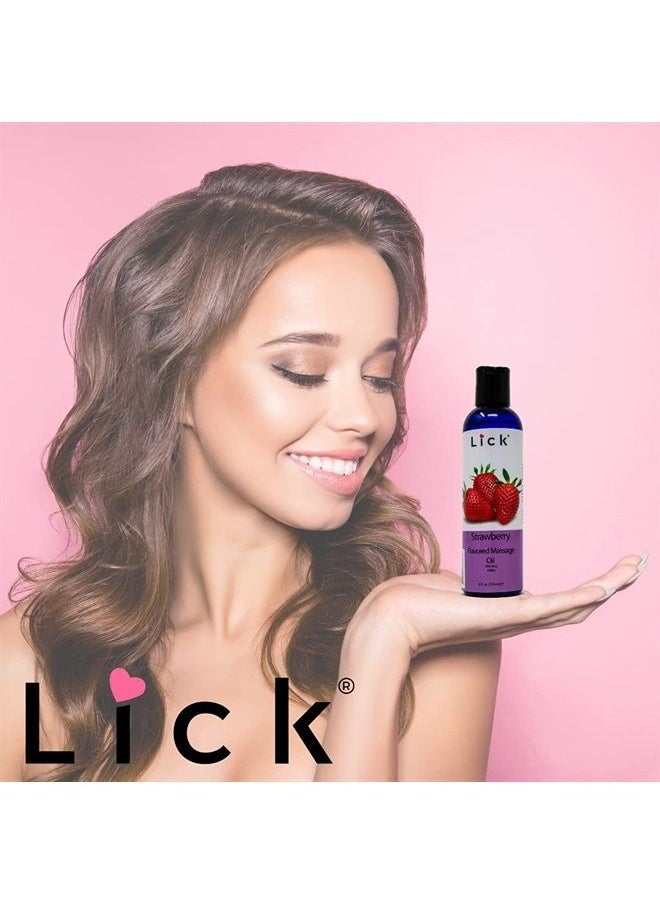 LICK Strawberry Flavored Massage Oil for Massage Therapy - Relaxing Muscle Massage for Men and Women with Natural Vitamin e Oil with Aromatherapy Oils for Skin use - Essential moisturizing Body Oils 4 oz  - Image 2