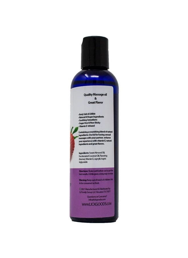 LICK Strawberry Flavored Massage Oil for Massage Therapy - Relaxing Muscle Massage for Men and Women with Natural Vitamin e Oil with Aromatherapy Oils for Skin use - Essential moisturizing Body Oils 4 oz  - Image 5