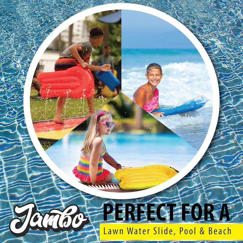 JAMBO 3 Pack Inflatable Body Boards for Water Slides, Boogie Boards for Pool, Lake & Slip Slides, Lightweight Floating Water Toys for Kids & Adults - Image 3