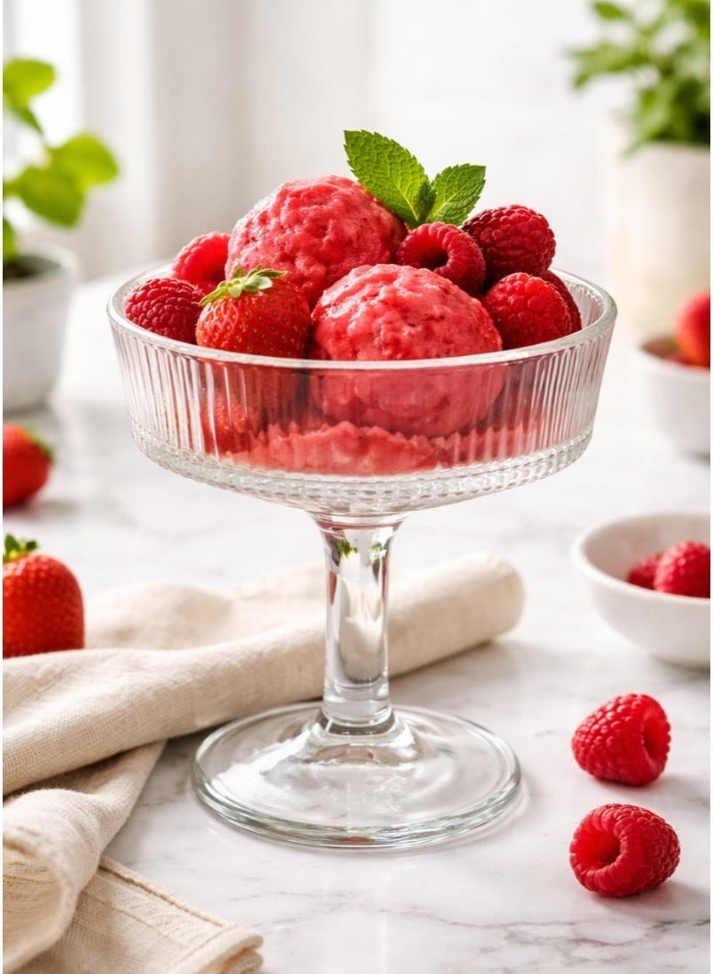 AL-GANNAS Set of 8 Crystal Glass Dessert Bowl Set with Base | Premium Cups for Sweets & Ice Cream - Image 3