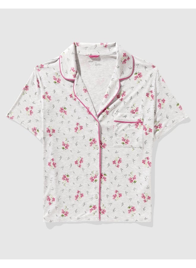 Aerie Aerie Real Soft® Short Sleeve Pajama Shirt  - Image 4