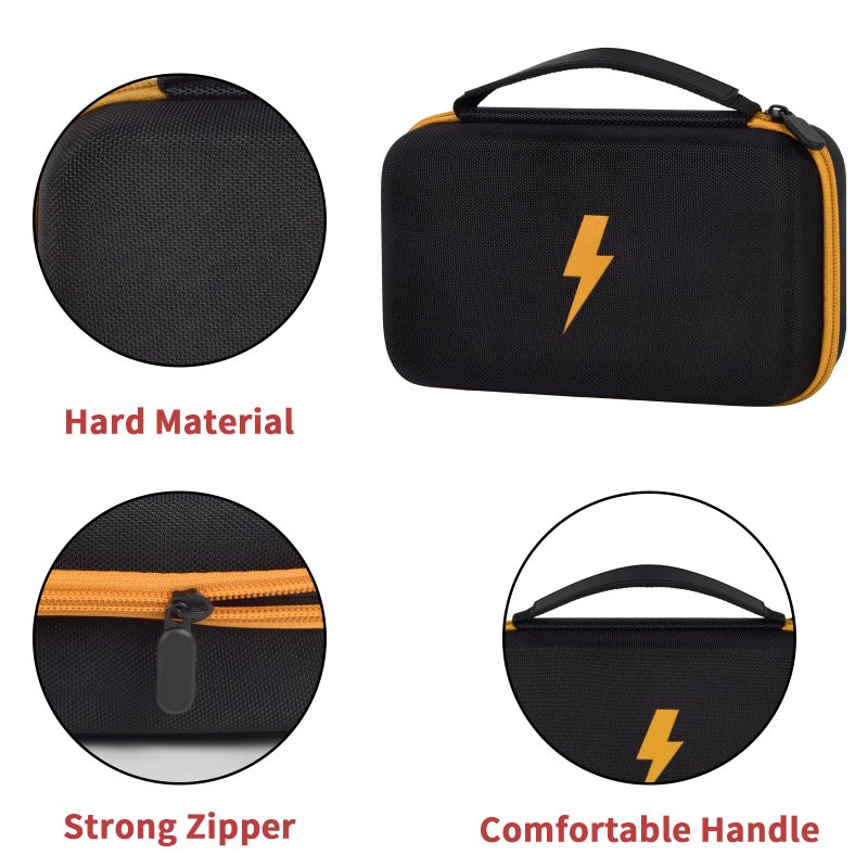 Comecase Hard Carrying Case for Fluke 87-V/ 88V/ 15B+/ 17B+ and More Digital Multimeter, Protective Travel Storage Bag - Black + Yellow Pocket - Image 4