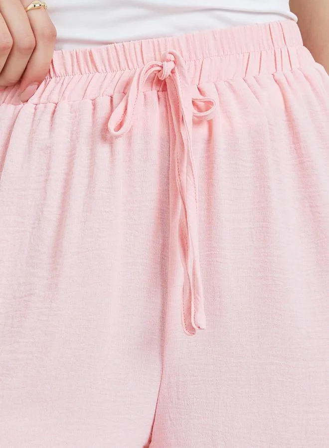 تايك تو Light Pink Solid Straight Leg Pants
