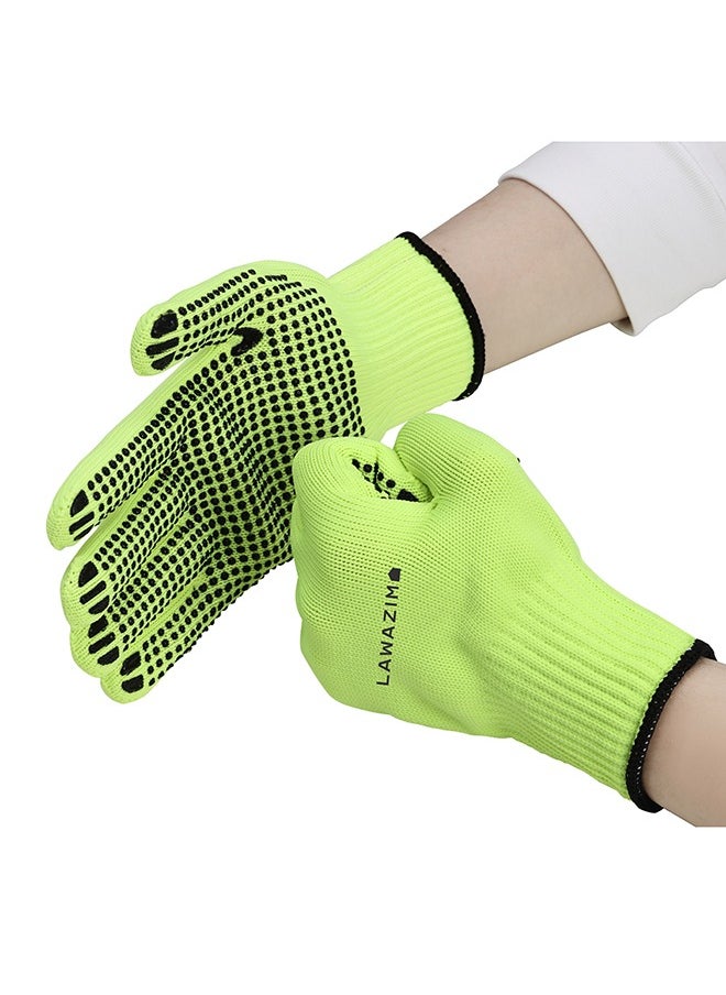 LAWAZIM 3-Pairs Cotton Working Gloves - Yellow Dotted  - Image 3