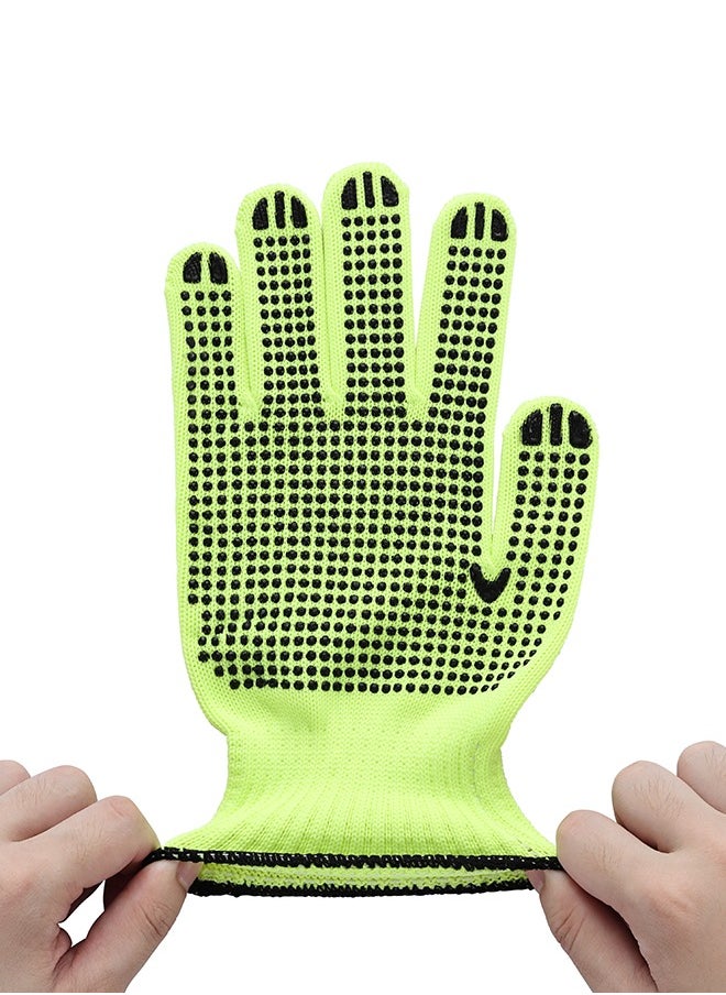 LAWAZIM 3-Pairs Cotton Working Gloves - Yellow Dotted  - Image 4