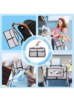 Arabest Portable Diaper Changing Pad with A Wipes Dispenser and A Comfortable Pillow, Portable Changing pad for Newborn Girl and Boy, Waterproof Travel Changing Kit, Baby Gift (Grey)  - Image 3