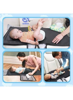 Arabest Portable Diaper Changing Pad with A Wipes Dispenser and A Comfortable Pillow, Portable Changing pad for Newborn Girl and Boy, Waterproof Travel Changing Kit, Baby Gift (Grey)  - Image 5