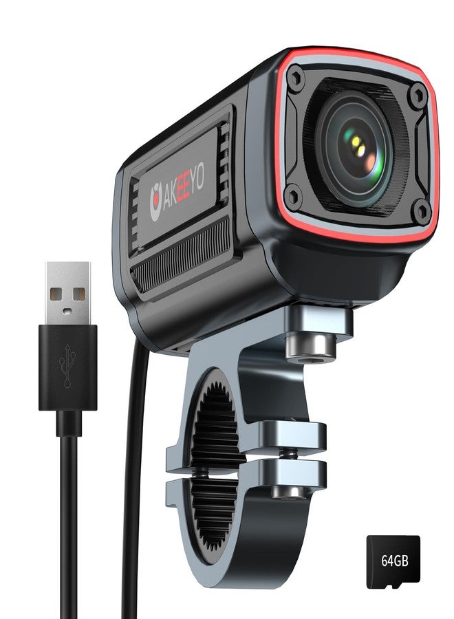 AKEEYO AKY-710S Motorcycle Camera 4K 28fps, 2K 55fps, Wide-Angle 142°, IP67, 5MP, Loop & Emergency Recording, Parking Monitor, Motorcycle Bike,Outdoor Sports, Rechargeable,32GB Card Included - Image 1