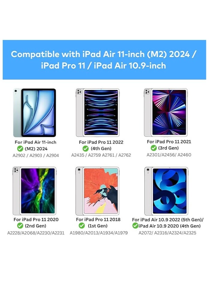 Generic - Arabic and English Keyboard Case for iPad Air 11-inch (M2) & iPad Pro 11 inch (1st/2nd/3rd/4th Generation) – Magic-Style Magnetic Keyboard Case with Multi-Touch Trackpad Compatible with 10.9” iPad Air 4th/5th Gen. - Image 1