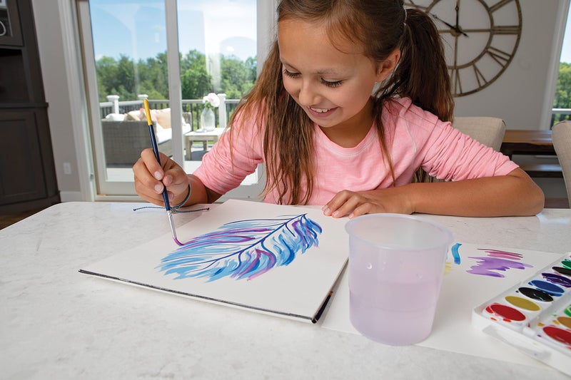 UCREATE دفتر ألوان مائية باكون، 90 رطل، 9" × 12"، 12 ورقة، أبيض - Image 2