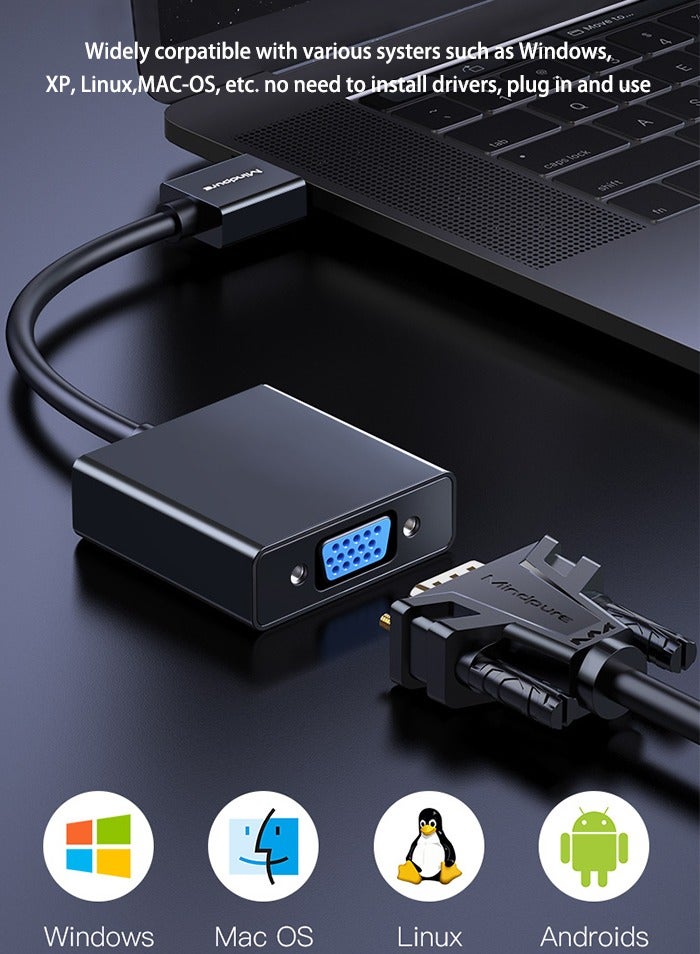 HDMI to VGA HD Video Converter 1080p TV HDTV to VGA Adapter Cable - Image 3